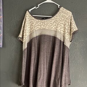 Leopard Print and Brown Women's Top
